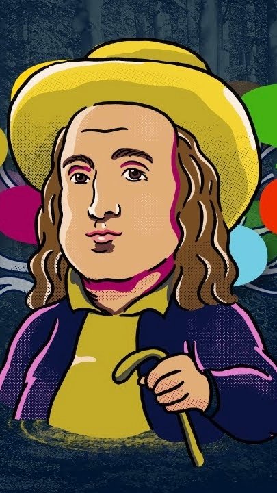 lustración de Jeremy Bentham, filósofo destacado del utilitarismo, representado en su icónica figura embalsamada, simbolizando su influencia en la ética, la moral y las ideas de "la mayor felicidad para el mayor número".